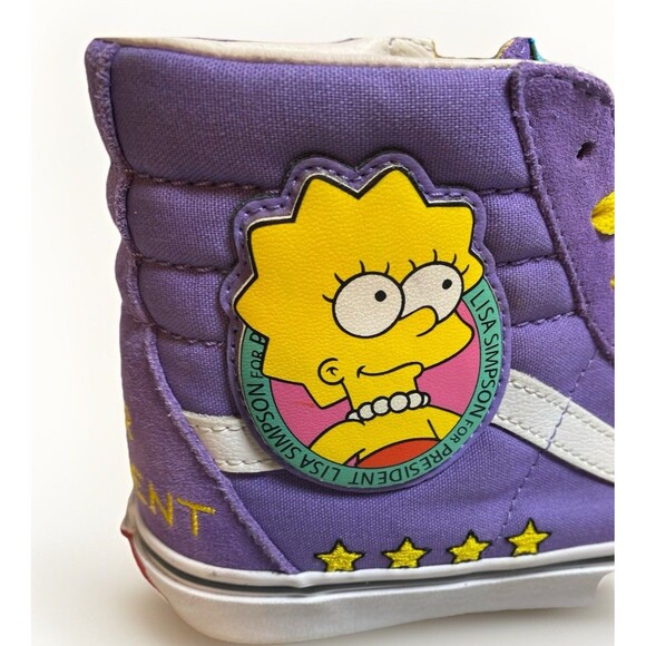VANS Sk8-Hi x The Simpsons Lisa for President Purple Sneakers Women Size 7.5 EUC - Picture 7 of 12
